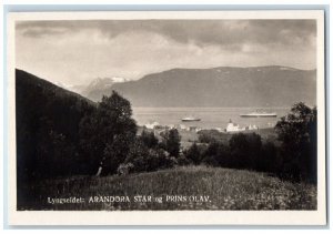c1927 Arandora Star & Prins Olav Lyngseidet Norway RPPC Photo Unposted Postcard 