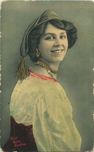 English actress Miss Dora Barton vintage postcard