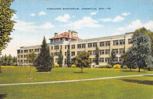 Janesville Wisconsin Pinehurst Sanatorium Street View Antique Postcard K58575