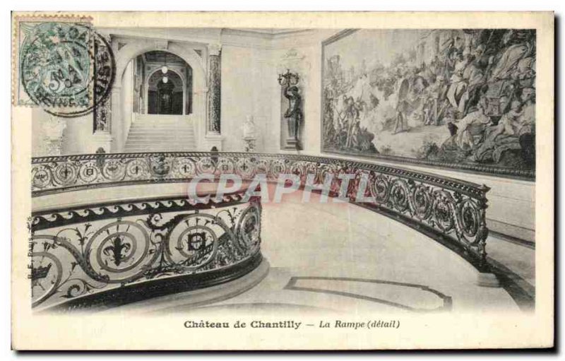 Old Postcard Chateau de Chantilly The Ramp