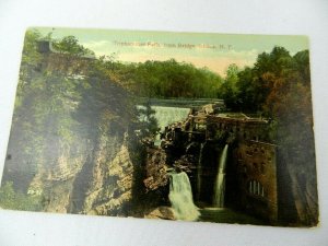 Vintage Postcard Triphammer Falls from Bridge Ithaca NY Scenic View 1916