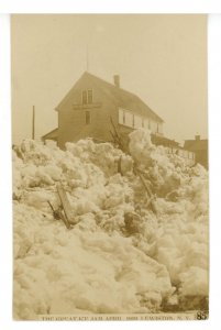 NY - Lewiston. The Great Ice Jam, April 1909. Anglers Retreat Hotel  *RPPC