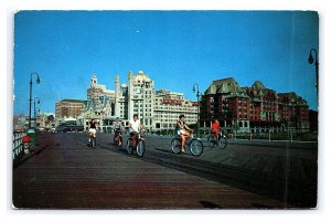 Bicycle Along The Wooden Way Atlantic City N. J. New Jersey Postcard