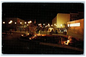 c1950's Night Sight of Centennial Plaza Downtown Hope Arkansas AR Postcard