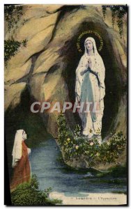 Old Postcard The Apparition Lourdes