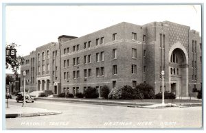 c1940's Masonic Temple Building Hastings Nebraska NE RPPC Photo Vintage Postcard