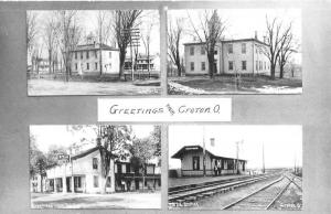 Croton Ohio Historic Bldg Multiview Real Photo Vintage Postcard K105814 