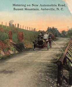 c1910 Old Car People Motoring New Automobile Road Asheville NC P522 