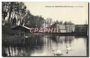 Old Postcard Chastellux Chateau Les Cygnes