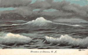 Elberon New York Wave Breakers Waterfront Antique Postcard K80328