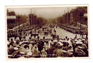 Mint RPPC Postcard King George VI KGVI Real Picture Coronation Coach Enters Mall