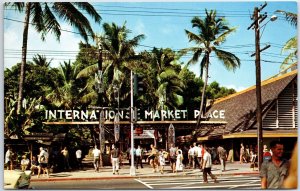 VINTAGE POSTCARD THE INTERNATIONAL MARKET PLACE FOOD & SHOPPING CENTER HAWAII