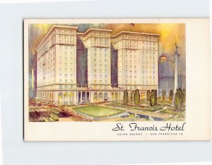 Postcard St. Francis Hotel, Union Square, San Francisco, California