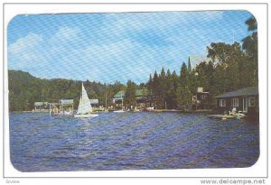 Boating,water skiing and swimming, Fourth Lake, Inlet, New York,  PU-40-60s