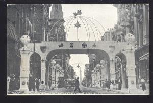 BALTIMORE MARYLAND DOWNTOWN STREET SCENE MASONIC ARCH VINTAGE POSTCARD