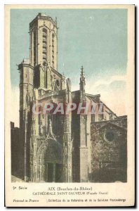 Old Postcard Aix Bouches du Rhone Saint Sauveur cathedral fa?ade West