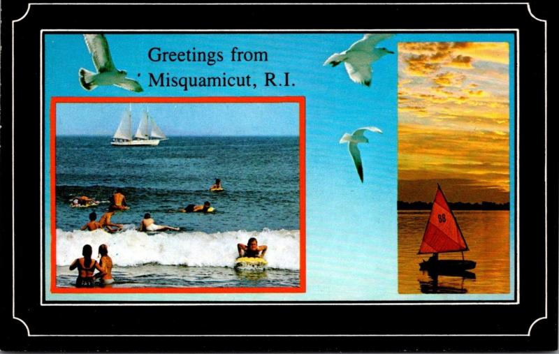 Rhode Island Greetings From Misquamicut Beach Scene