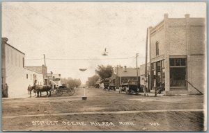 MILACA MN STREET SCENE ANTIQUE REAL PHOTO POSTCARD RPPC