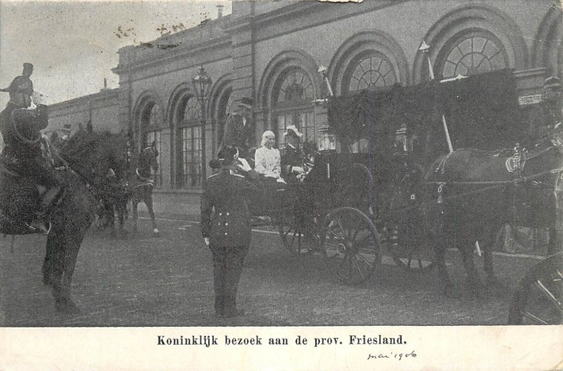 Royalty & political event royal parade coach Friesland 1906 Koninklijk