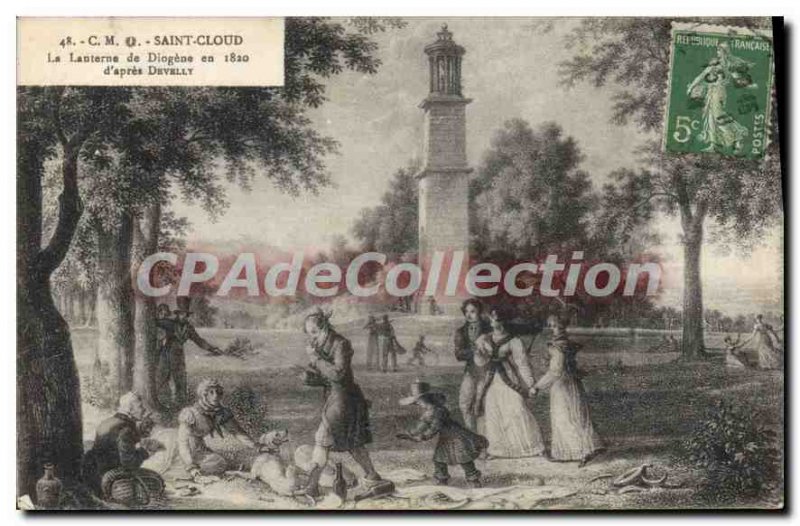 Postcard Old Saint Cloud The Diogenes Lantern in 1820 after Develly