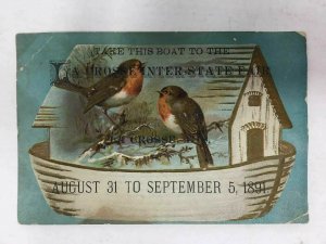 1891 La Crosse Inter State Fair Victorian Trade Card Horse Racing Trotters Purse