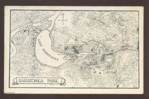 HAHATONKA PARK NEAR LEBANON MISSOURI ROUTE 66 MAP ADVERTISING POSTCARD