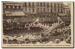 Old Postcard Sete regional jousting contest The meeting jousters