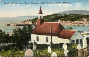 c1910 Postcard Lower St.Lawrence River, Little Indian Church Graveyard Tadoussac