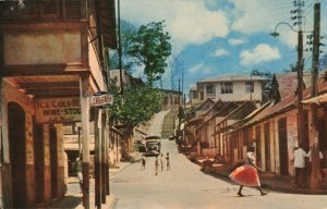 Old Port-of-Spain, Trinidad Pepsi-Cola Sign, Old Car, Beer-Wine Stout Postcard