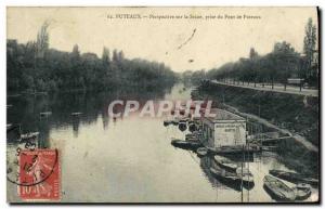 Postcard Old Puteaux Perspective on the Seine taken the Puteaux Bridge Charte...