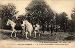 PC EQUIPAGE DE CHANTILLY L.A.R. LE DUC ET DUCHESSE DE CHARTRES HUNTING (a34901)