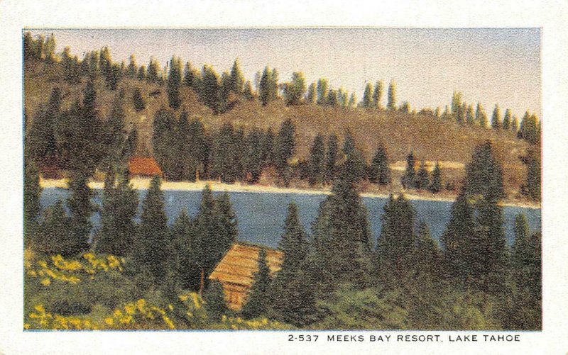 MEEKS BAY RESORT Lake Tahoe, CA Kainer Studios ca 1920s Rare Vintage Postcard