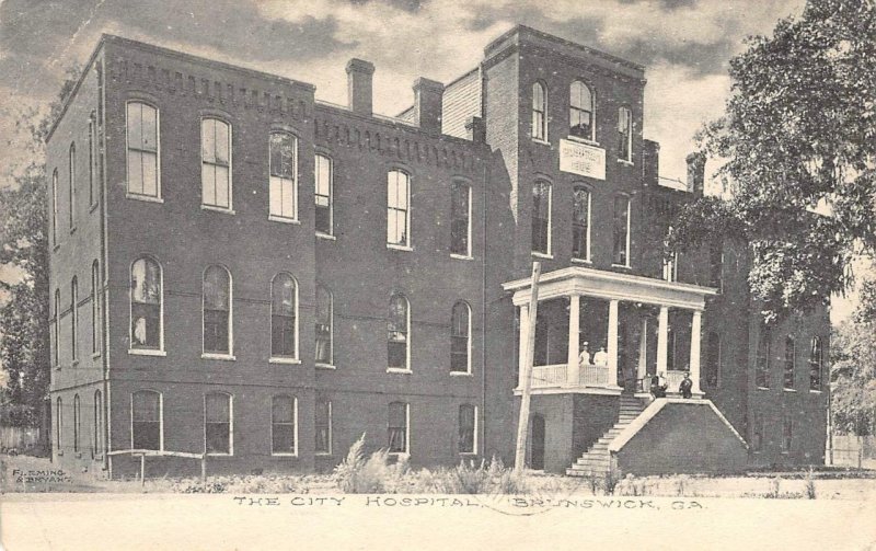 The City Hospital, Brunswick, Georgia 1909 Vintage Postcard