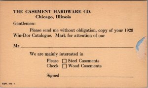 Advertising Postcard Casement Hardware Co Chicago IL