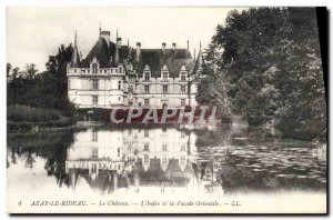 Old Postcard Azay Le Rideau The Chateau L & # 39Indre and the eastern frontage