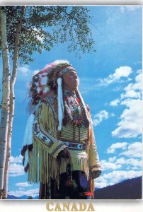 VINTAGE CONTINENTAL SIZE POSTCARD TRADITIONAL FIRST NATIONS CANADA MAILED 2003