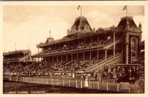 Calcutta~Kolkata, India  RACE COURSE Horse Racing~Grandstand VINTAGE Postcard