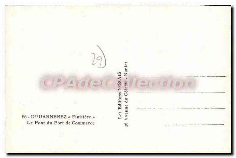 Old Postcard Douarnenez Finistere Harbor Bridge Commercial