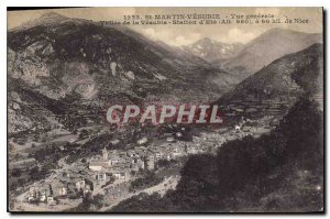 Postcard Old St Martin Vesubie Vallee General view of Vesuble Station Summer