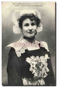 Rosporden Old Postcard Breton headdresses Girl (costume folklore)