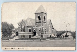 Bedford Iowa IA Postcard Baptist Church Exterior Roadside Scene 1911 Antique