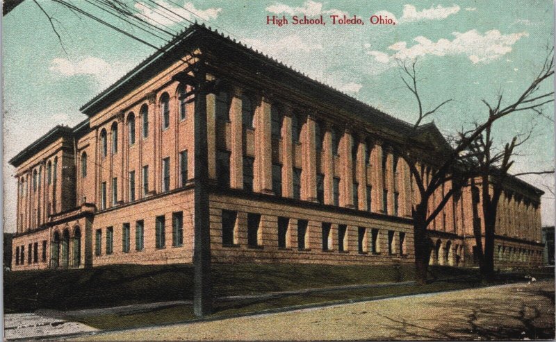 High School Toledo Ohio Vintage Postcard C069