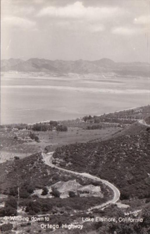 California Ortega Highway Winding Down To Lake Elsinore Real Photo