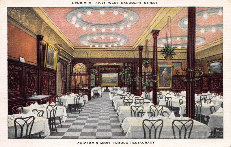 Henrici's, Chicago's Most Famous Restaurant, Early Postcard, Unused