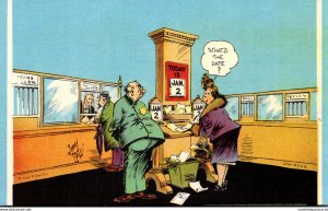 Mutoscope Card Humour Comics King Features Bank Scene