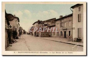 Saint Denis de Pile Old Postcard The village and the post office