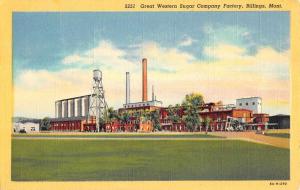 Billings Montana Great Western Sugar Co Factory Linen Antique Postcard K22105