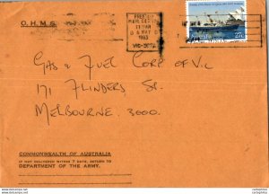 Australia Cover HMY Britannia OHMS  to Melbourne