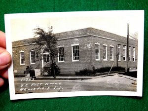 Vintage RPPC Post Office Brookfield, Illinois Real Photo Postcard P24 