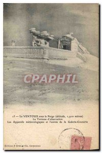 Postcard Old Ventoux in the snow (altitude 1910 m) the Observation Deck The m...